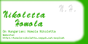 nikoletta homola business card